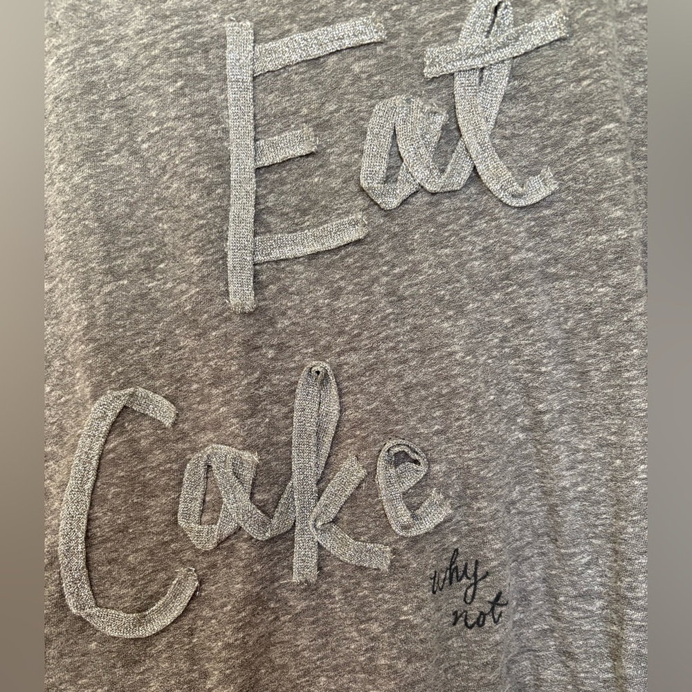 Aerie Heather Grey Eat Cake Why Not Tee Shirt - Picture 3 of 5
